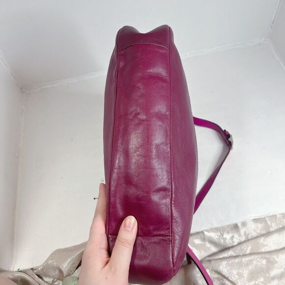 Coach Park Quilted Color Block Hobo Bag Maroon Pink Navy Blue Leather Bag - Picture 5 of 11